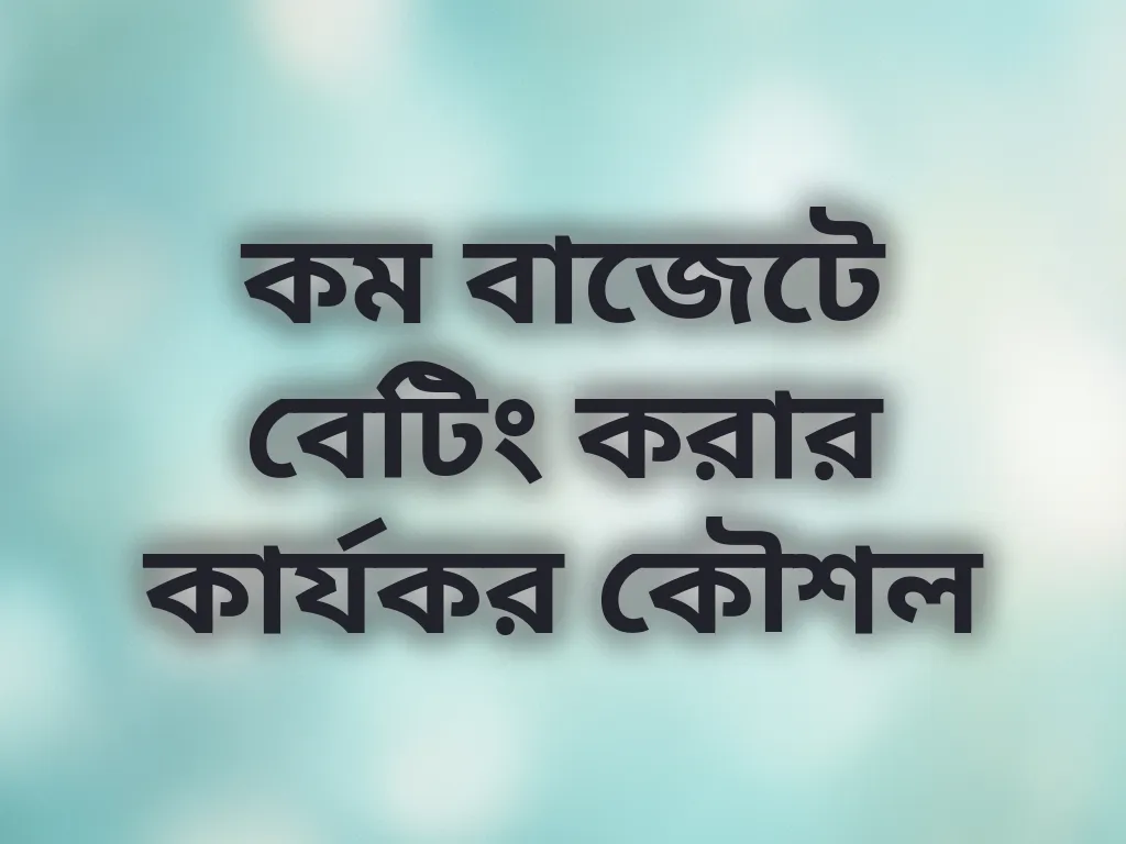 কম বাজেটে বেটিং করার কার্যকর কৌশল
